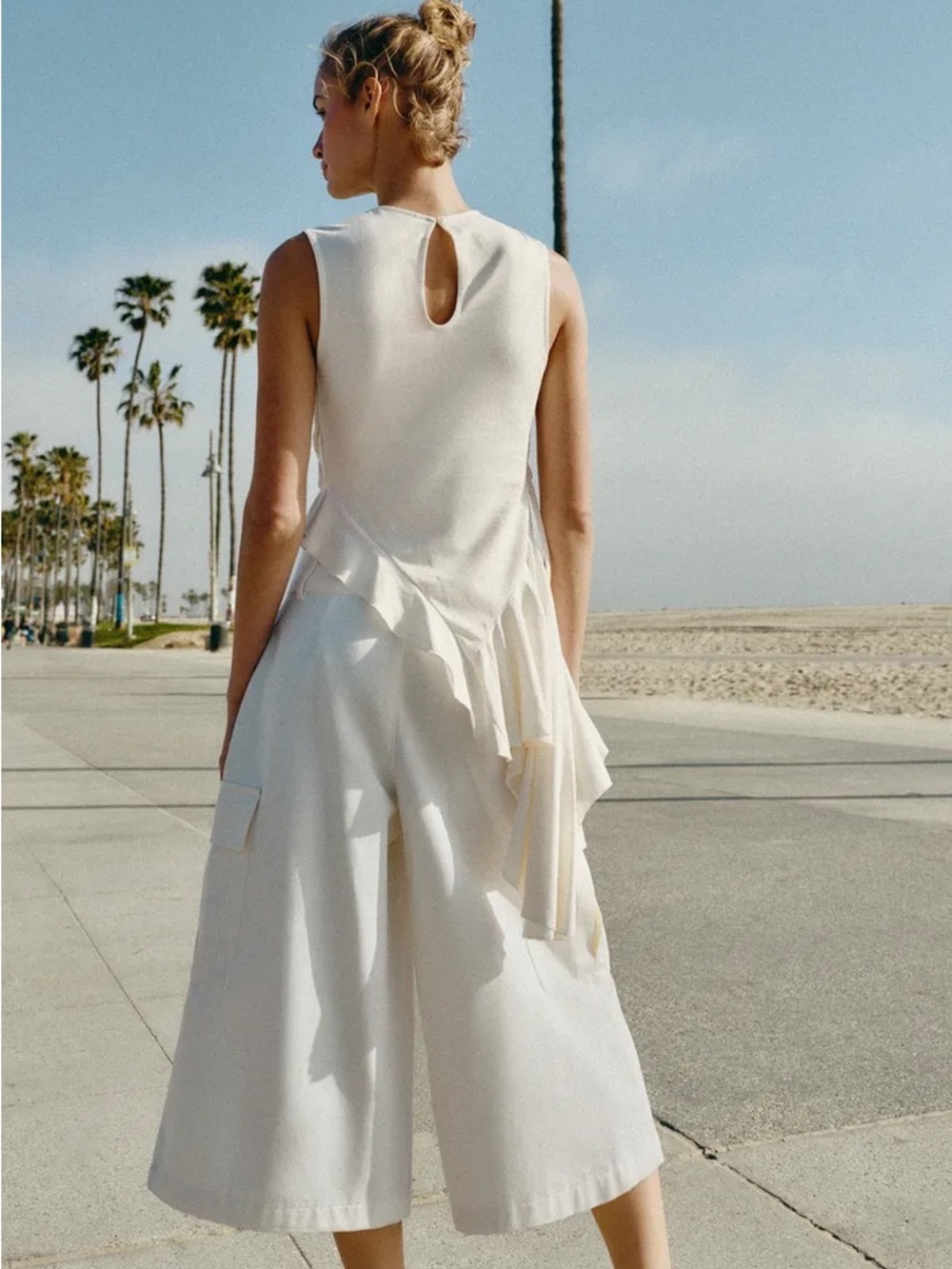 ZARA ASYMMETRIC RUCHED TOP - Picture 5 of 9